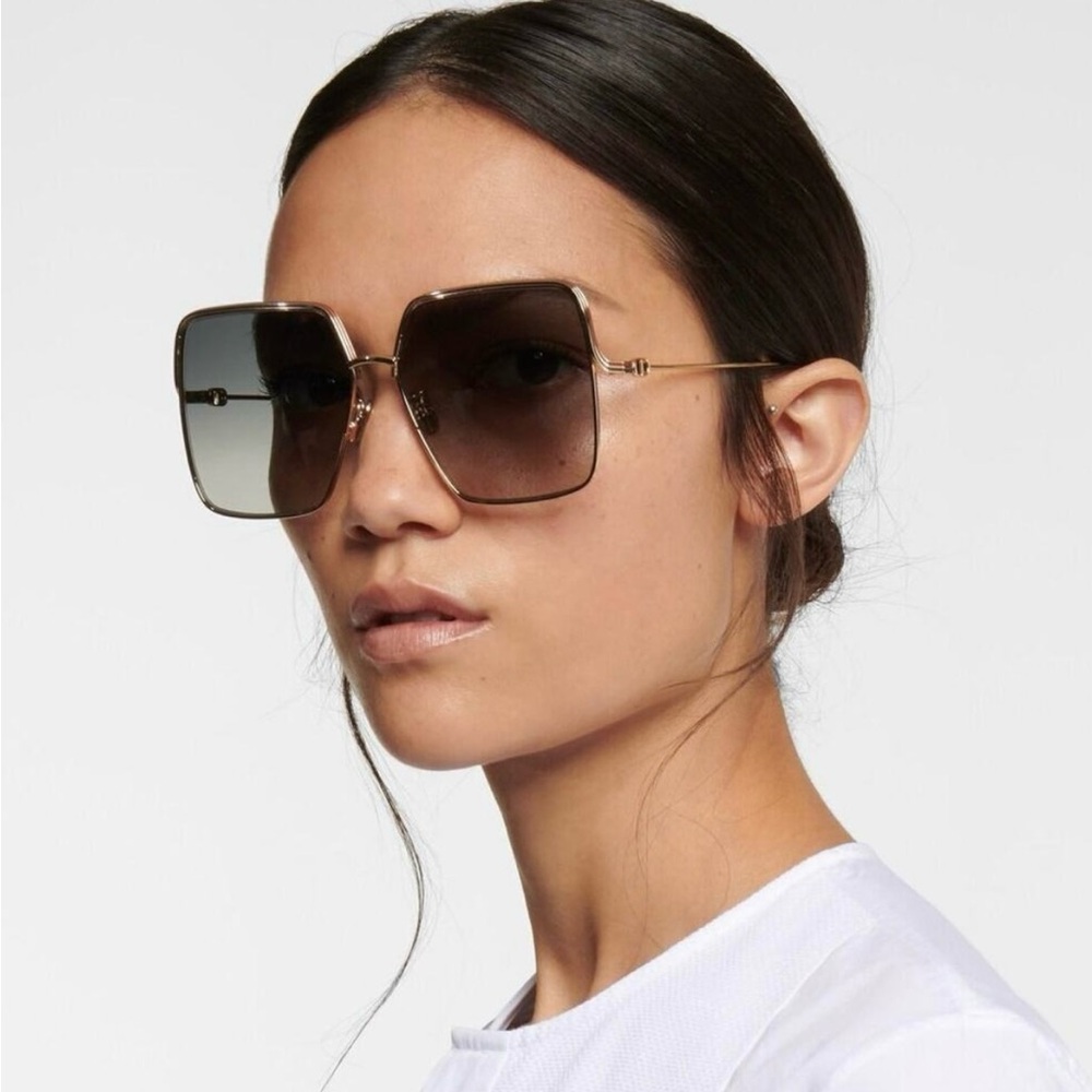 Dior Gold and black Square Sunglasses